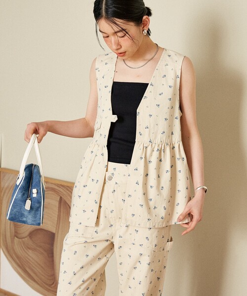 FREAK'S STORE（フリークスストア）の「ペインターベスト/デニムベスト/ツイルベスト＜セットアップ対応＞（ベスト・レディース・ベージュ/その他15/ブルー・ﾌﾘ-）」の3枚目の写真