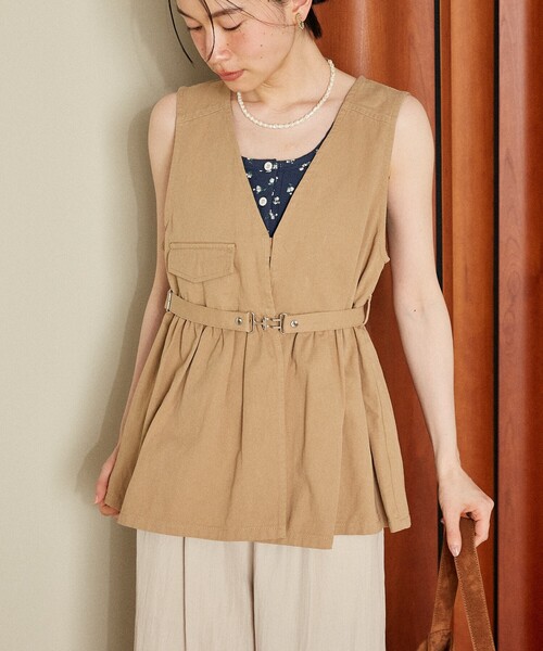 FREAK'S STORE（フリークスストア）の「ペインターベスト/デニムベスト/ツイルベスト＜セットアップ対応＞（ベスト・レディース・ベージュ/その他15/ブルー・ﾌﾘ-）」の17枚目の写真