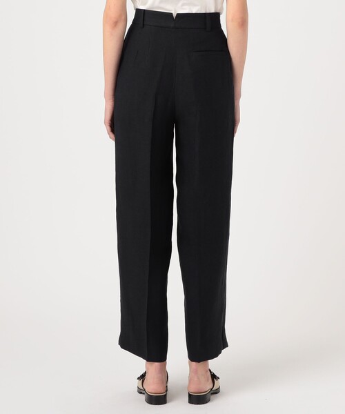 セール】リネンレーヨンツイル タックワイドパンツ（スラックス