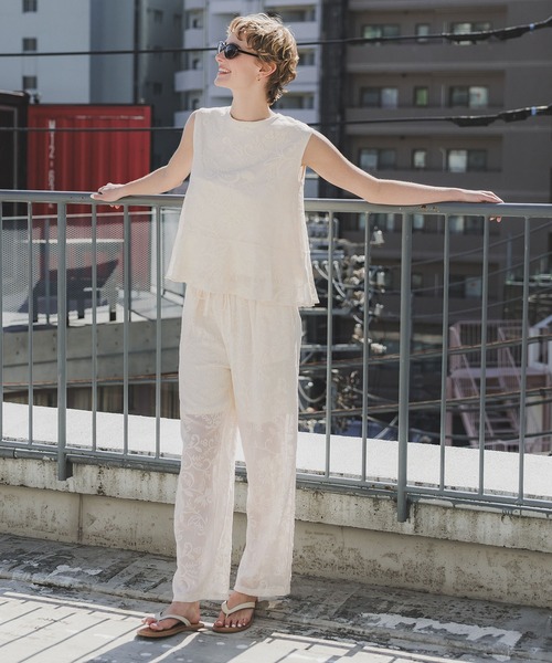 coca（coca）（コカ）の「【WEB限定セール】フロッキーレースノースリーブブラウス（シャツ/ブラウス・レディース・アイボリー・S/M/L）」の14枚目の写真