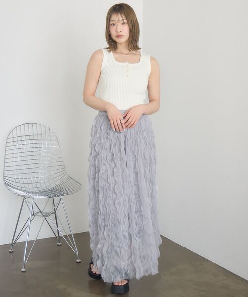 RETRO GIRL（レトロガール）の「ヘンリーネックNTタンク（タンクトップ・レディース・オレンジ/ブラック/ブルー/オフホワイト・FREE）」の11枚目の写真