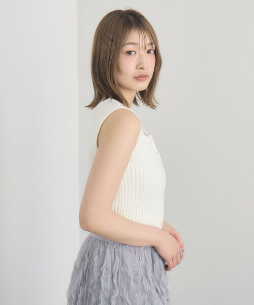 RETRO GIRL（レトロガール）の「ヘンリーネックNTタンク（タンクトップ・レディース・オレンジ/ブラック/ブルー/オフホワイト・FREE）」の16枚目の写真