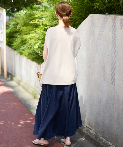 【新品タグ付き】SLOBE IENA ハーフスリーブプルオーバー SLOBE IENA ニット セーター 「接触冷感/UV機能」FROSTYCOTTON