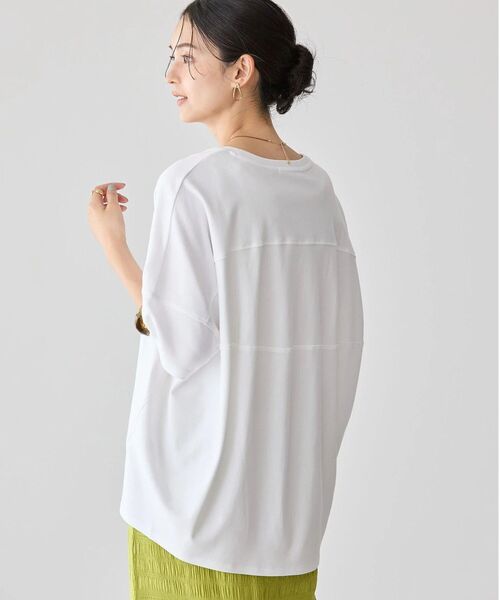 AMERICAN HOLIC(アメリカンホリック)の「【WEB限定】UVカット+接触冷感 コクーンカットプルオーバー(Tシャツ/カットソー・レディース・ピンク/グレイッシュベージュ/オフホワイト/ネイビー/チャコールグレー/ブラック・M/L)」の7枚目の写真