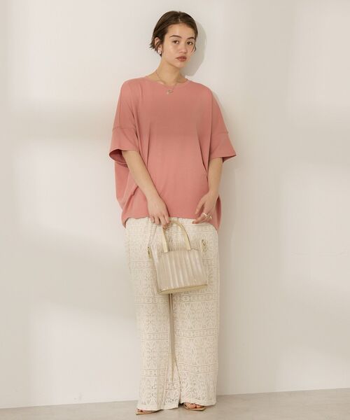 AMERICAN HOLIC(アメリカンホリック)の「【WEB限定】UVカット+接触冷感 コクーンカットプルオーバー(Tシャツ/カットソー・レディース・ピンク/グレイッシュベージュ/オフホワイト/ネイビー/チャコールグレー/ブラック・M/L)」の14枚目の写真