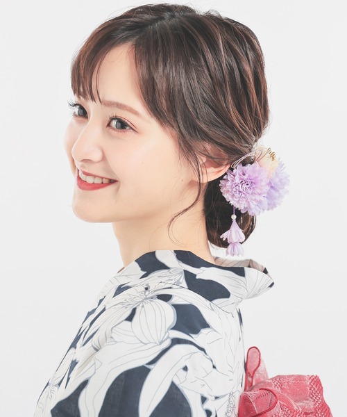 Honeys(ハニーズ)の「浴衣髪飾り(ダリアしだれ藤)(和装小物・レディース・ラベンダー/ピンク・FREE)」の19枚目の写真