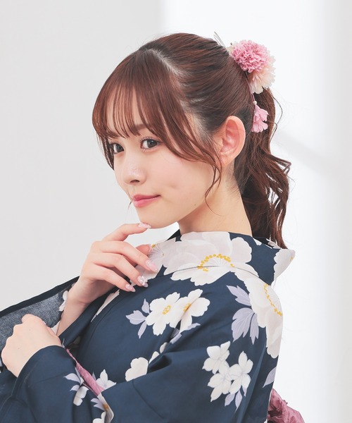 Honeys(ハニーズ)の「浴衣髪飾り(ダリアしだれ藤)(和装小物・レディース・ラベンダー/ピンク・FREE)」の10枚目の写真
