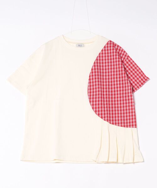 unica(ユニカ)の「サークルチェックタックT ladies(Tシャツ/カットソー・レディース・ブラック/オフホワイト・F)」の1枚目の写真
