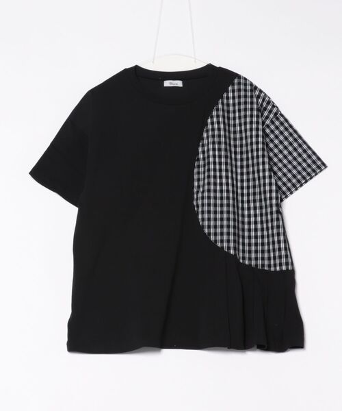 unica(ユニカ)の「サークルチェックタックT ladies(Tシャツ/カットソー・レディース・ブラック/オフホワイト・F)」の2枚目の写真