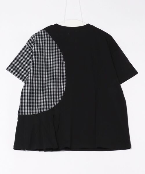 unica(ユニカ)の「サークルチェックタックT ladies(Tシャツ/カットソー・レディース・ブラック/オフホワイト・F)」の3枚目の写真