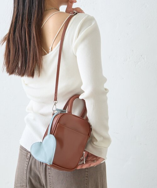 CIAOPANIC TYPY（チャオパニックティピー）の「ハートポーチ付きマルチウェイBAG（トートバッグ・レディース・ブラウン/イエロー/アイボリー/ブラック・ONE SIZE）」の9枚目の写真