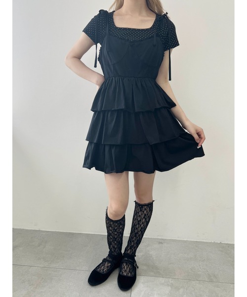 PHILLY（フィリー）の「【PHILLY】ティアードビスチェキャミワンピース（ワンピース・レディース・グレー/ブラック・FREE）」の6枚目の写真