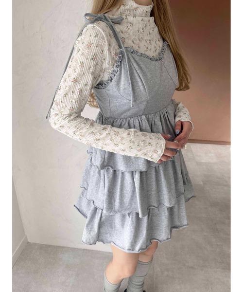 PHILLY（フィリー）の「【PHILLY】ティアードビスチェキャミワンピース（ワンピース・レディース・グレー/ブラック・FREE）」の8枚目の写真