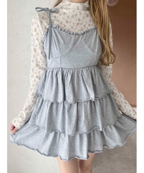 PHILLY（フィリー）の「【PHILLY】ティアードビスチェキャミワンピース（ワンピース・レディース・グレー/ブラック・FREE）」の7枚目の写真