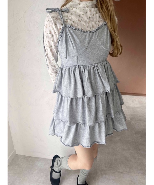 PHILLY（フィリー）の「【PHILLY】ティアードビスチェキャミワンピース（ワンピース・レディース・グレー/ブラック・FREE）」の10枚目の写真