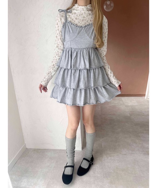 PHILLY（フィリー）の「【PHILLY】ティアードビスチェキャミワンピース（ワンピース・レディース・グレー/ブラック・FREE）」の11枚目の写真