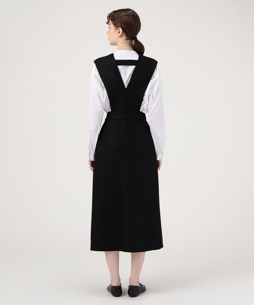 JIL SANDER 黒 デザインジャンパースカート セール】JIL SANDER DRESS V NECK（ジャンパースカート