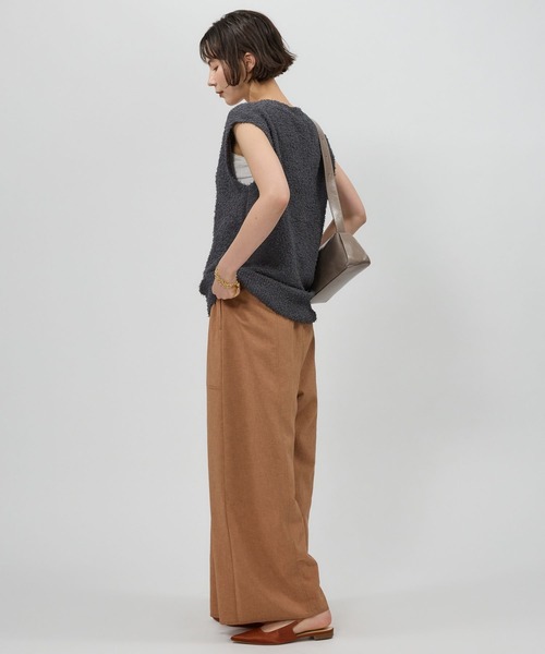 BABYLONE（バビロン）の「ネップテンジクVネックプルオーバー（ニット/セーター・レディース・チャコール/ホワイト/ライム・フリー）」の6枚目の写真