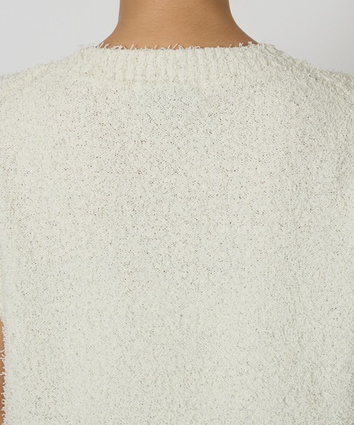 BABYLONE（バビロン）の「ネップテンジクVネックプルオーバー（ニット/セーター・レディース・チャコール/ホワイト/ライム・フリー）」の11枚目の写真