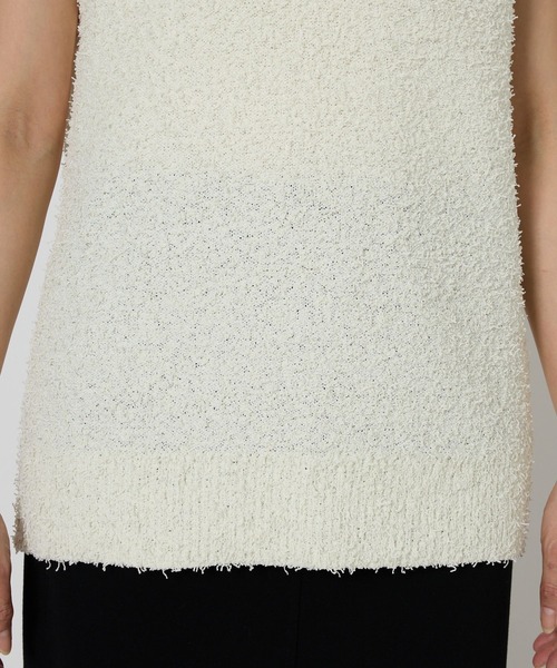 BABYLONE（バビロン）の「ネップテンジクVネックプルオーバー（ニット/セーター・レディース・チャコール/ホワイト/ライム・フリー）」の14枚目の写真