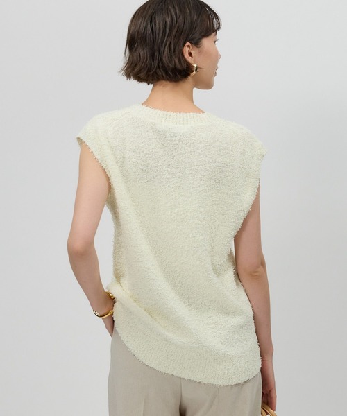 BABYLONE（バビロン）の「ネップテンジクVネックプルオーバー（ニット/セーター・レディース・チャコール/ホワイト/ライム・フリー）」の20枚目の写真