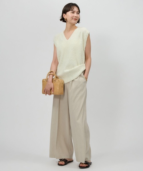 BABYLONE（バビロン）の「ネップテンジクVネックプルオーバー（ニット/セーター・レディース・チャコール/ホワイト/ライム・フリー）」の21枚目の写真