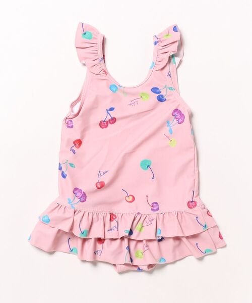 HAKKA KIDS（ハッカキッズ）の「こもれびのお庭／カラフルチェリープリントスイムワンピース（水着・キッズ・ピンク/オフホワイト・S/M）」の2枚目の写真