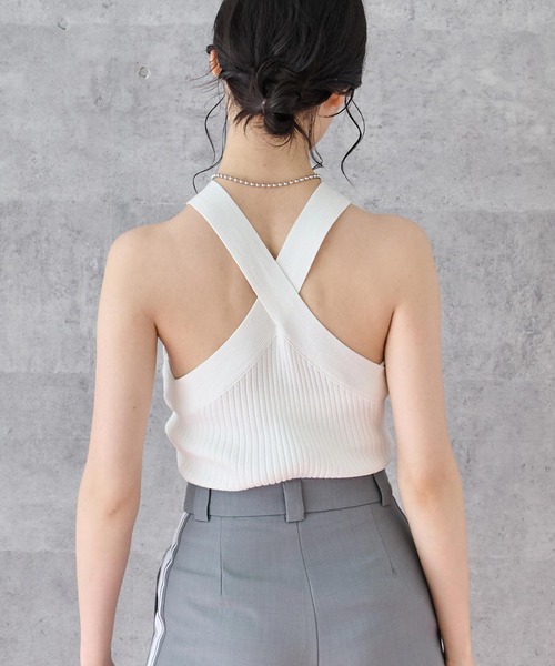 ANAP（アナップ）の「アメスリ タンクトップ ニットトップス（タンクトップ・レディース・ブラック/ホワイト/ブラウン・FREE）」の6枚目の写真