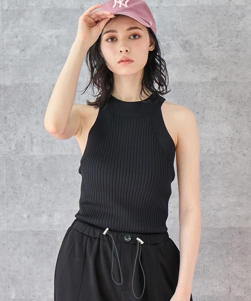 ANAP（アナップ）の「アメスリ タンクトップ ニットトップス（タンクトップ・レディース・ブラック/ホワイト/ブラウン・FREE）」の9枚目の写真