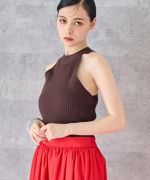 ANAP（アナップ）の「アメスリ タンクトップ ニットトップス（タンクトップ・レディース・ブラック/ホワイト/ブラウン・FREE）」の12枚目の写真