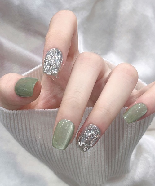 RRR's 【ネイルチップ販売】 セール】ネイルチップ ショート キラキラ（ネイルシール/ネイル