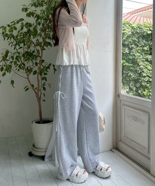OLIVE des OLIVE(オリーブデオリーブ)の「レースアップスウェットパンツ(スウェットパンツ・レディース・ピンク/トップグレー/ネイビー・FREE)」の14枚目の写真