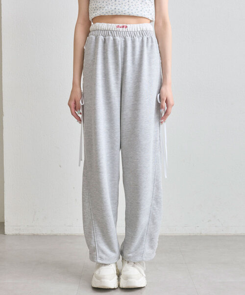 OLIVE des OLIVE(オリーブデオリーブ)の「レースアップスウェットパンツ(スウェットパンツ・レディース・ピンク/トップグレー/ネイビー・FREE)」の15枚目の写真