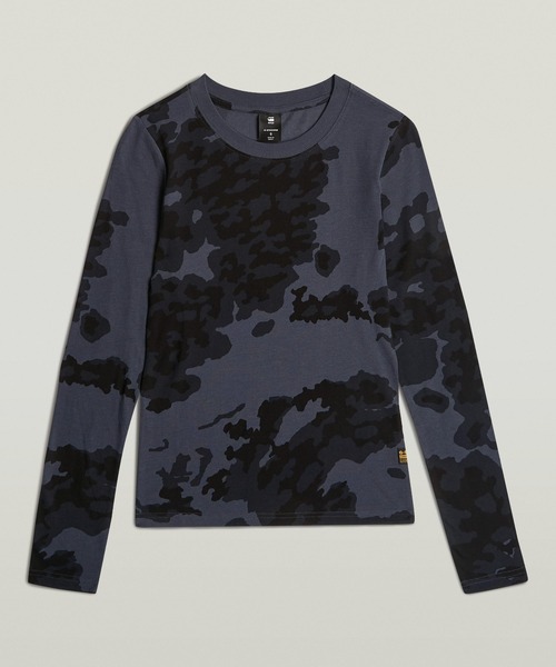 G-STAR(ジースター)の「ALLOVER PRINT SLIM T-SHIRT/オリジナルカモフラージュプリントスリムロングスリーブTシャツ(Tシャツ/カットソー・レディース・カモフラージュ/パープル系その他・X-SMALL/SMALL/MEDIUM)」の5枚目の写真
