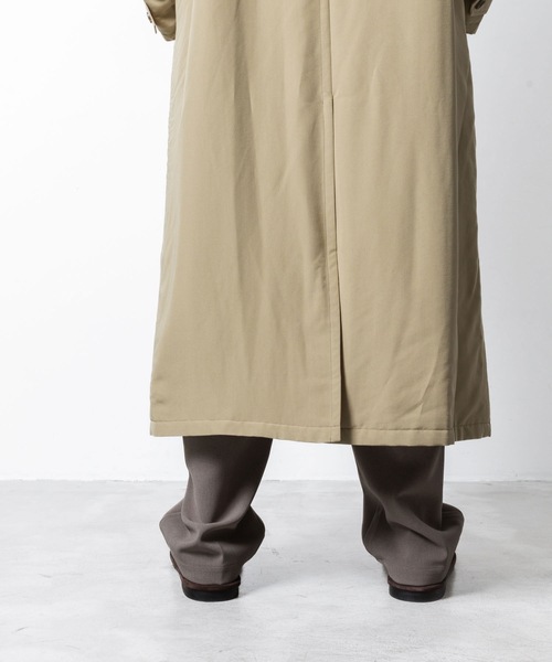 VEIN （ヴェイン）の「フィブリルポプリン パディング バルマカーンコート / FIBRIL POPLIN PADDING BALMACAAN COAT（ステンカラーコート・メンズ・ブラック/ライトベージュ・2/1/3）」の13枚目の写真