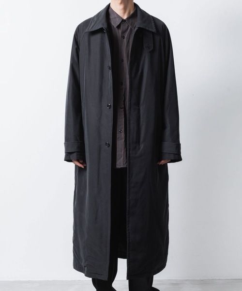 VEIN （ヴェイン）の「フィブリルポプリン パディング バルマカーンコート / FIBRIL POPLIN PADDING BALMACAAN COAT（ステンカラーコート・メンズ・ブラック/ライトベージュ・2/1/3）」の17枚目の写真