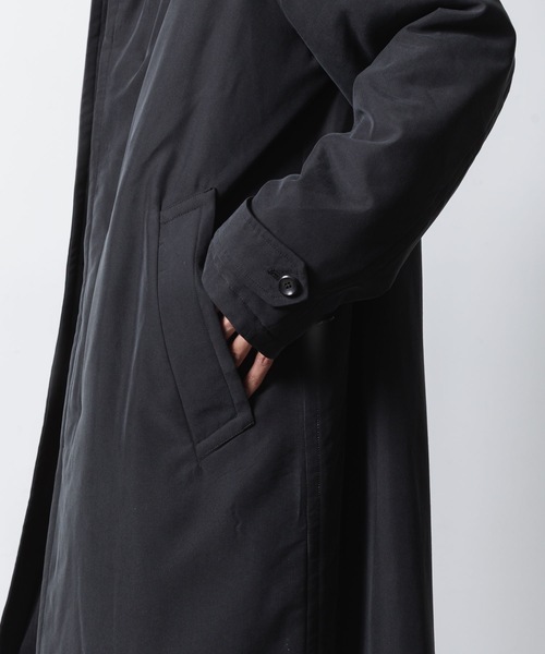 VEIN （ヴェイン）の「フィブリルポプリン パディング バルマカーンコート / FIBRIL POPLIN PADDING BALMACAAN COAT（ステンカラーコート・メンズ・ブラック/ライトベージュ・2/1/3）」の20枚目の写真