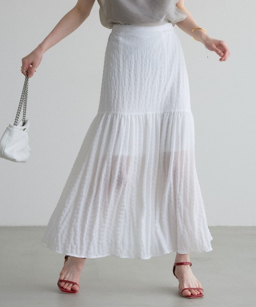 &. NOSTALGIA(アンドドットノスタルジア)の「【ZOZO限定】サッカーギャザー切替スカート(スカート・レディース・レッド/オフホワイト・M)」の14枚目の写真