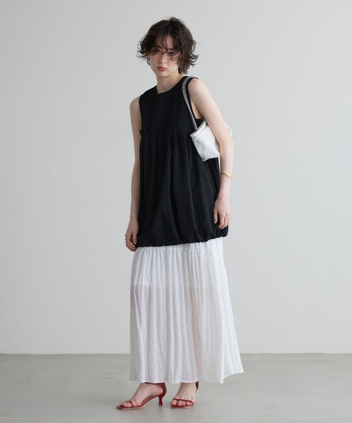 &. NOSTALGIA(アンドドットノスタルジア)の「【ZOZO限定】サッカーギャザー切替スカート(スカート・レディース・レッド/オフホワイト・M)」の19枚目の写真