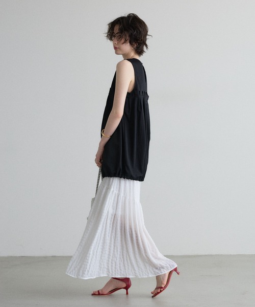 &. NOSTALGIA(アンドドットノスタルジア)の「【ZOZO限定】サッカーギャザー切替スカート(スカート・レディース・レッド/オフホワイト・M)」の21枚目の写真