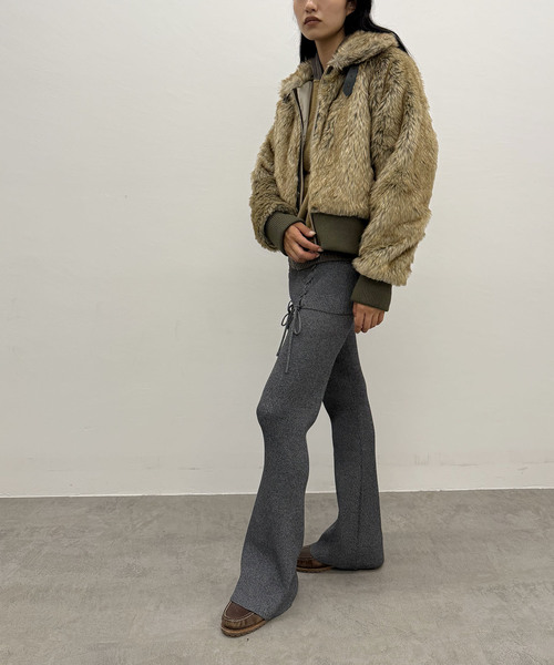 レースアップニットフレアパンツ（その他パンツ）｜Oriens JOURNAL