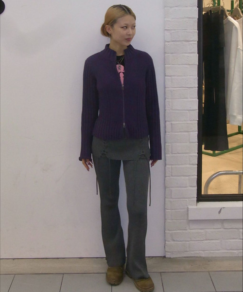 Oriens JOURNAL STANDARD（オリエンス ジャーナルスタンダード）の「レースアップニットフレアパンツ（その他パンツ・レディース・グレー/ネイビー・FREE）」の10枚目の写真