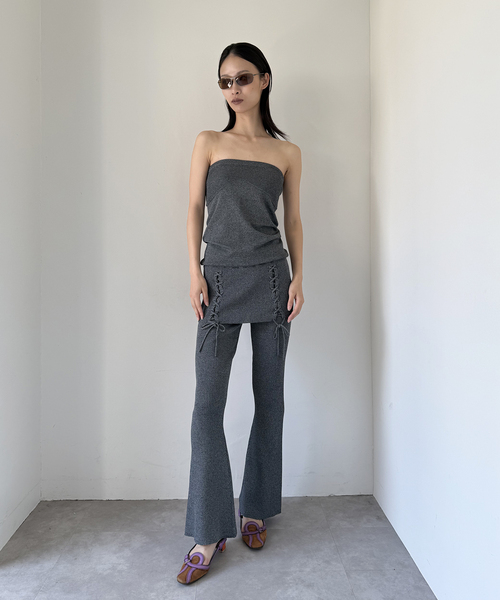 レースアップニットフレアパンツ（その他パンツ）｜Oriens JOURNAL