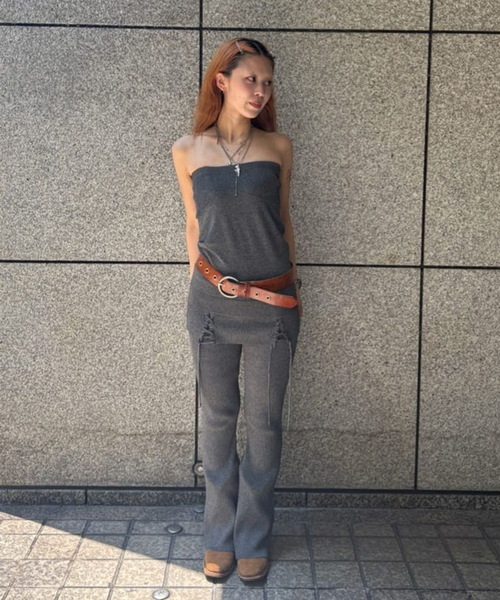 Oriens JOURNAL STANDARD（オリエンス ジャーナルスタンダード）の「レースアップニットフレアパンツ（その他パンツ・レディース・グレー/ネイビー・FREE）」の17枚目の写真