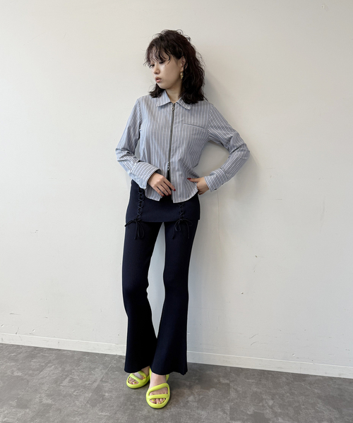 レースアップニットフレアパンツ（その他パンツ）｜Oriens JOURNAL