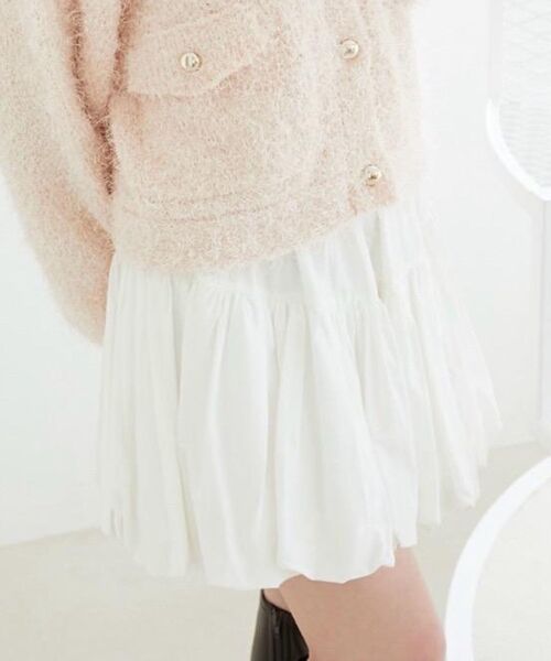 MAJESTIC LEGON（マジェスティックレゴン）の「バルーンミニスカパン（スカート・レディース・グレー系その他/ブラック/オフホワイト/ホワイト系その他・MEDIUM）」の2枚目の写真