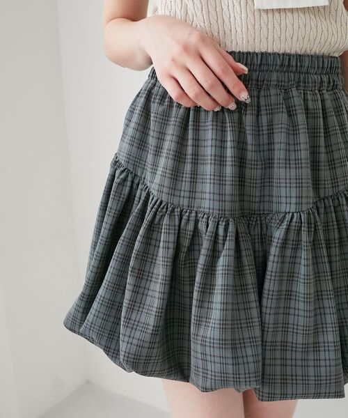 MAJESTIC LEGON（マジェスティックレゴン）の「バルーンミニスカパン（スカート・レディース・グレー系その他/ブラック/オフホワイト/ホワイト系その他・MEDIUM）」の6枚目の写真