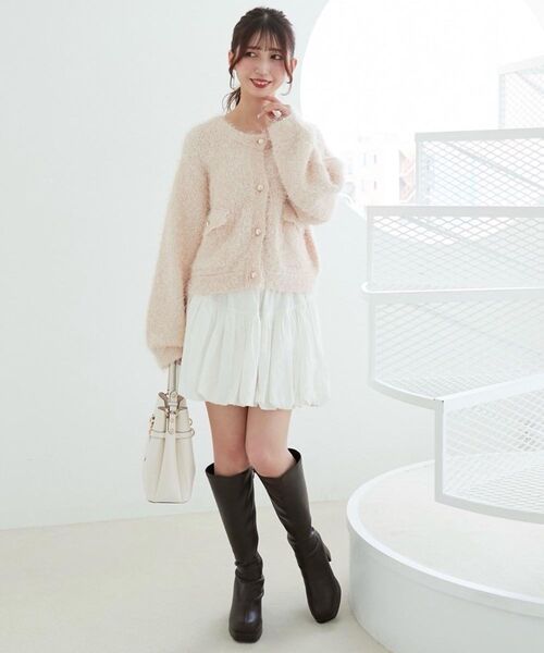 MAJESTIC LEGON（マジェスティックレゴン）の「バルーンミニスカパン（スカート・レディース・グレー系その他/ブラック/オフホワイト/ホワイト系その他・MEDIUM）」の7枚目の写真