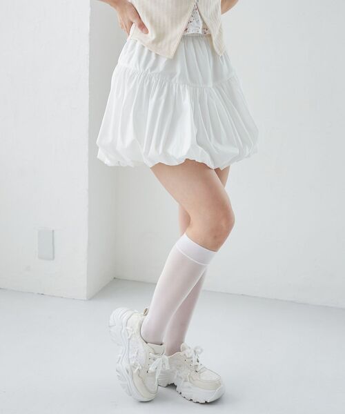 MAJESTIC LEGON（マジェスティックレゴン）の「バルーンミニスカパン（スカート・レディース・グレー系その他/ブラック/オフホワイト/ホワイト系その他・MEDIUM）」の13枚目の写真