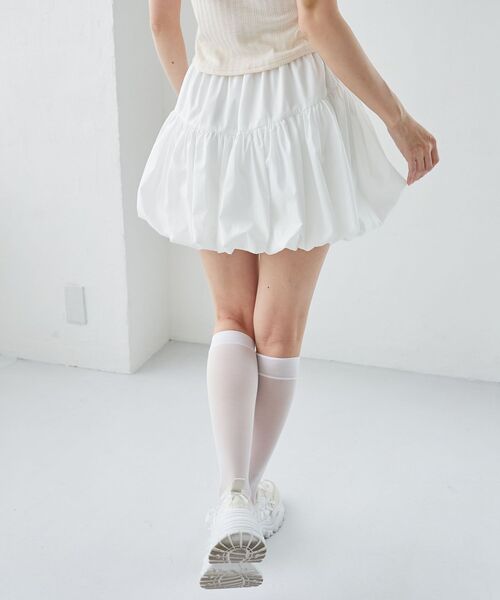 MAJESTIC LEGON（マジェスティックレゴン）の「バルーンミニスカパン（スカート・レディース・グレー系その他/ブラック/オフホワイト/ホワイト系その他・MEDIUM）」の14枚目の写真